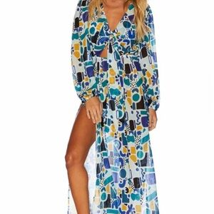 BEACH RIOT Colorful Geometric Maxi Dress